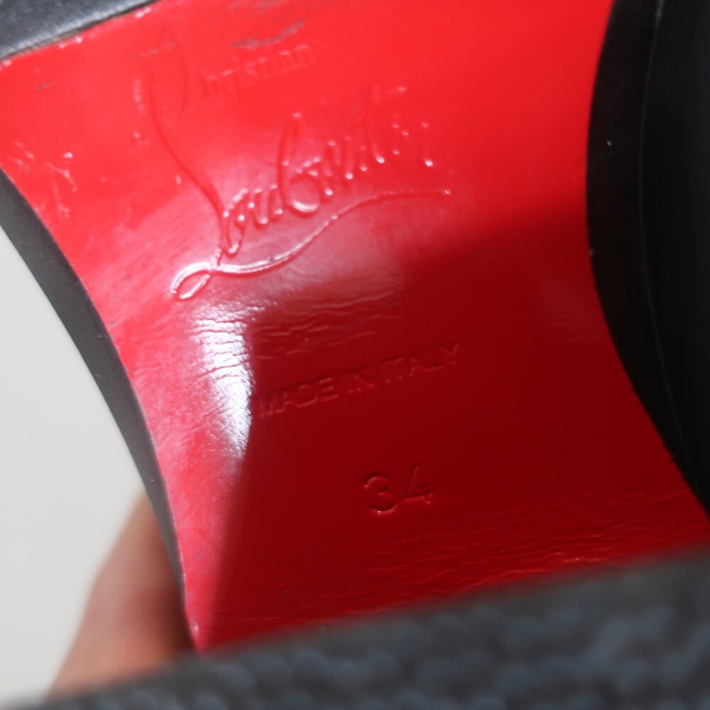 Womens Christian Louboutin Santiazip 65 Black Leather Ankle Boots EU 34/US 4 - Picture 9 of 9